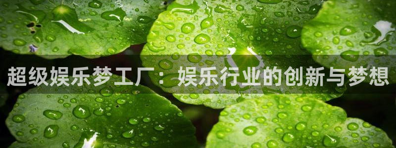 sunbet申搏888：超级娱乐梦工厂：娱乐行业的创新与梦想